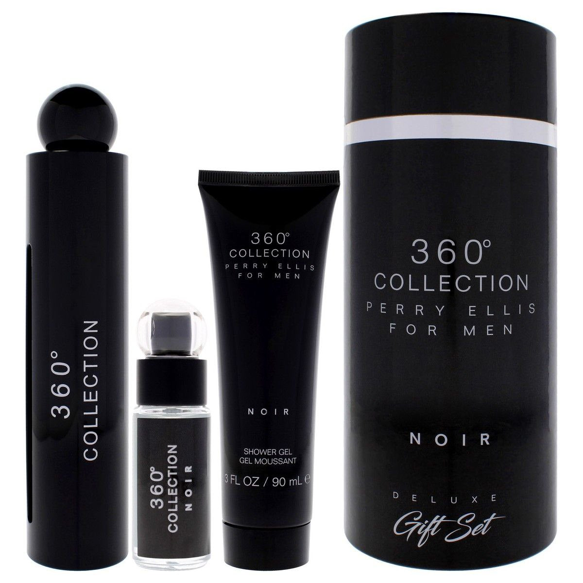 🖤 ESTUCHE 360° COLLECTION NOIR DELUXE – PERRY ELLIS FOR MEN (3 PIEZAS)